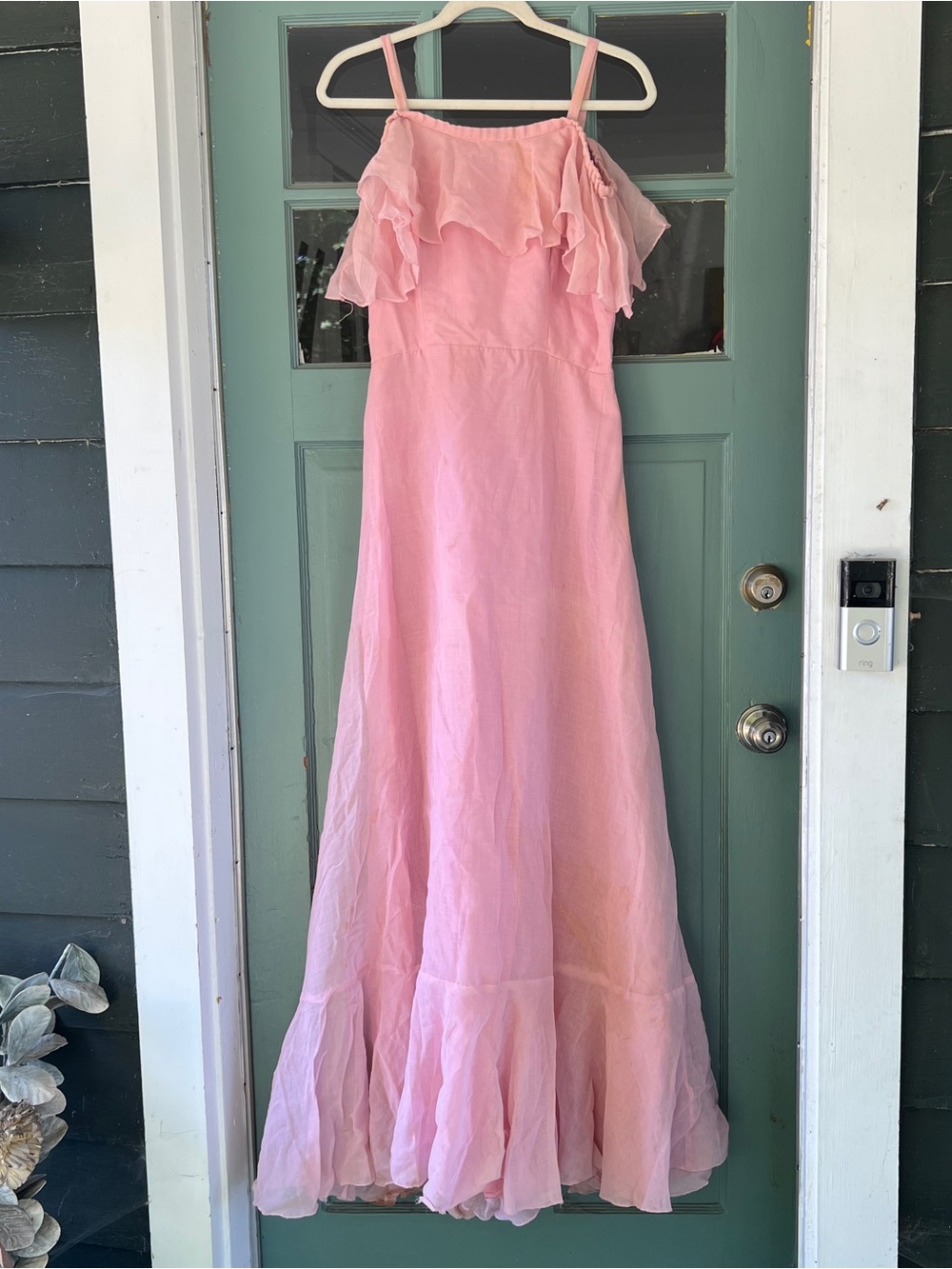 Vintage Womens J.C. Penny Fashions Pink Maxi Dress Size 11/12 AS IS